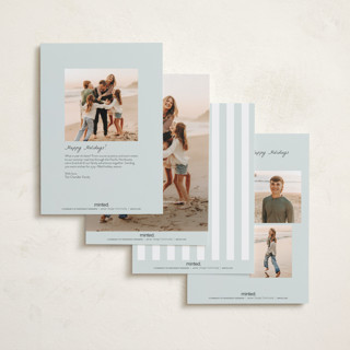 This is a winter mint petite holiday cards with standard by Everett Paper Goods called coastal garland printing on recycled smooth signature in petite
