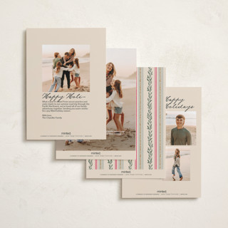 This is a wreath petite holiday cards with standard by Leia Matt called rustic romance printing on recycled smooth signature in petite