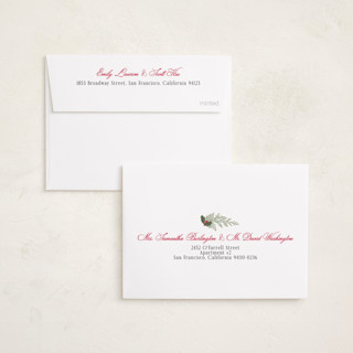 This is a candy cane petite holiday cards with standard by Susan Moyal called always merry printing on signature in petite