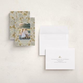 This is a glacier petite holiday cards with standard by Tara Grangroth called christmas poppies printing on recycled smooth signature in petite