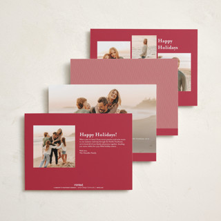 This is a ruby petite holiday cards with standard by Alston Foster called merry striped frame printing on recycled smooth signature in petite