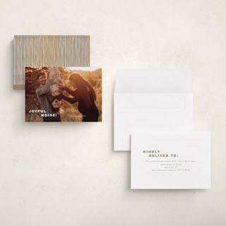 This is a snow petite holiday cards with standard by Stacey Meacham called joyful noise printing on recycled smooth signature in petite
