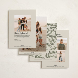 This is a moss petite holiday cards with standard by Paula Pecevich called inner pine wreath printing on recycled smooth signature in petite