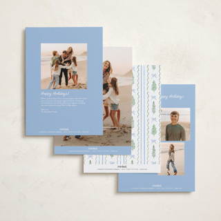 This is a blue jay petite holiday cards with standard by Creo Study called trees and bows printing on recycled smooth signature in petite