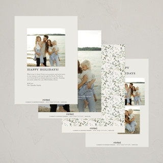 This is a smoke petite holiday cards with standard by Susan Moyal called delicate wreath printing on recycled smooth signature in petite