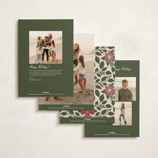 This is a evergreen petite holiday cards with standard by Katharine Watson called holly frame printing on signature in petite