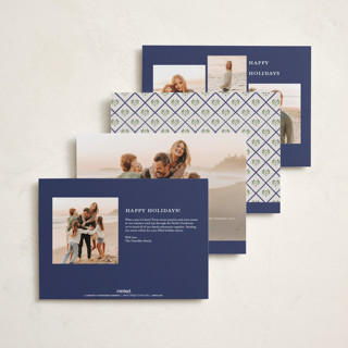 This is a navy petite holiday cards with standard by Claudia Orengo called little details printing on recycled smooth signature in petite