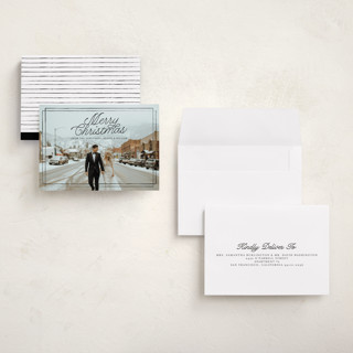 This is a ink petite holiday cards with standard by Anna Elder called a classic christmas printing on recycled smooth signature in petite