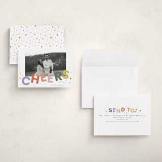 This is a fruit punch petite holiday cards with standard by Everett Paper Goods called dazzle printing on recycled smooth signature in petite