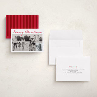 This is a cherry petite holiday cards with standard by Kelly Schmidt called handdrawn christmas printing on signature in petite