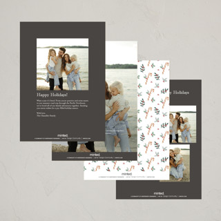 This is a bells petite holiday cards with standard by Cass Loh called family crest printing on recycled smooth signature in petite