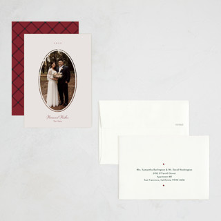 This is a ash petite holiday cards with standard by Ani Somi called vignette printing on recycled smooth signature in petite