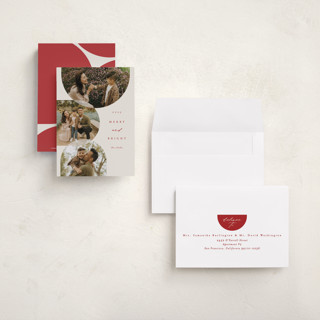 This is a tinsel petite holiday cards with standard by Brianne Larsen called round overlap printing on recycled smooth signature in petite