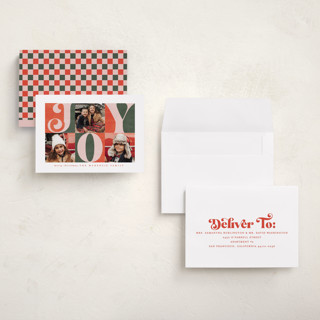 This is a gumdrop petite holiday cards with standard by Brooke Chandler called tripled joy printing on recycled smooth signature in petite