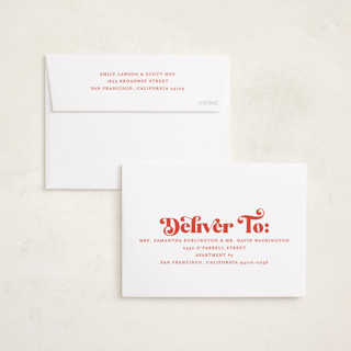 This is a gumdrop petite holiday cards with standard by Brooke Chandler called tripled joy printing on recycled smooth signature in petite