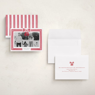 This is a snow petite holiday cards with standard by Iveta Angelova called ribbon framed printing on recycled smooth signature in petite