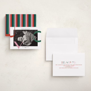 This is a holly petite holiday cards with standard by Annie Holmquist called big joy printing on recycled smooth signature in petite