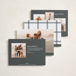 This is a snow petite holiday cards with standard by Megan Davis called eternally merry printing on recycled smooth signature in petite