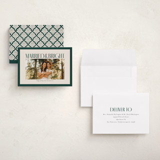 This is a spruce petite holiday cards with standard by Ekko Studio called married & bright printing on recycled smooth signature in petite