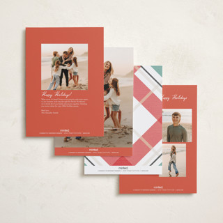 This is a snow petite holiday cards with standard by Petra Kern called fancy plaid printing on recycled smooth signature in petite