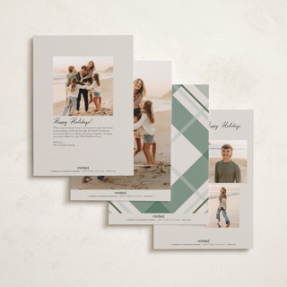 This is a vanilla petite holiday cards with standard by Petra Kern called fancy plaid printing on recycled smooth signature in petite