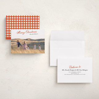 This is a holly berry petite holiday cards with standard by Cass Loh called lightly scripted printing on signature in petite