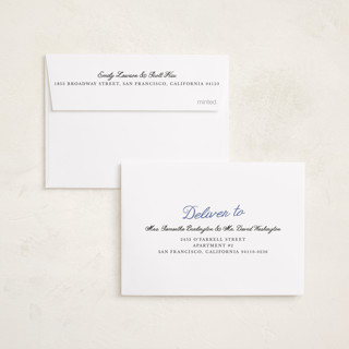 This is a blueberry petite holiday cards with standard by Cass Loh called lightly scripted printing on recycled smooth signature in petite