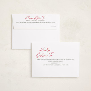 This is a snow petite holiday cards with standard by Jackie Crawford called scripted penmanship frame printing on recycled smooth signature in petite