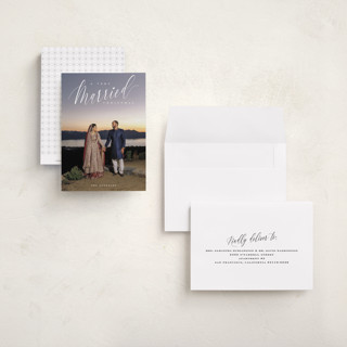 This is a snow petite holiday cards with standard by Nicoletta Savod called very married christmas printing on recycled smooth signature in petite