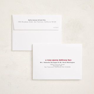 This is a peppermint petite holiday cards with standard by Kristen Knechtel called indeed printing on recycled smooth signature in petite