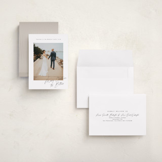 This is a snow petite holiday cards with standard by Orasie called merriest together printing on recycled smooth signature in petite