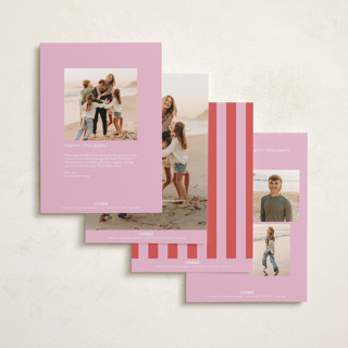 This is a peppermint petite holiday cards with standard by Erin German called cheers to a bright new year printing on recycled smooth signature in petite