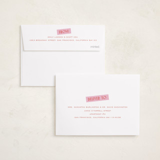 This is a peppermint petite holiday cards with standard by Erin German called cheers to a bright new year printing on recycled smooth signature in petite