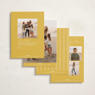 This is a goldenrod petite holiday cards with standard by Kacey Kendrick Wagner called bright message printing on recycled smooth signature in petite