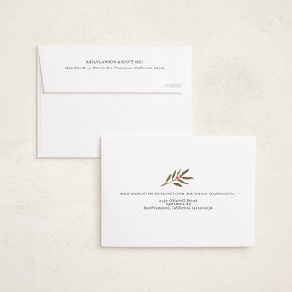 This is a vanilla petite holiday cards with standard by Lindsay Megahed called festive five printing on recycled smooth signature in petite