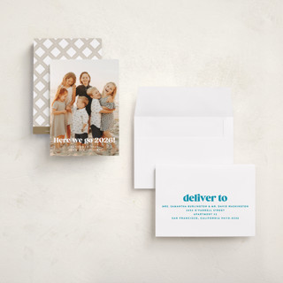 This is a snow petite holiday cards with standard by Kristie Kern called here we go! printing on recycled smooth signature in petite