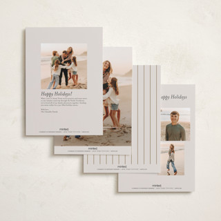 This is a almond petite holiday cards with standard by Brianne Larsen called classic border printing on recycled smooth signature in petite