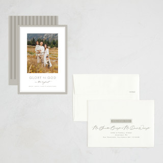 This is a stone petite holiday cards with standard by Amy Kross called oxford printing on recycled smooth signature in petite
