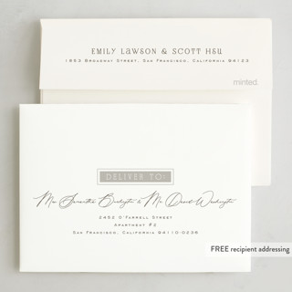 This is a stone petite holiday cards with standard by Amy Kross called oxford printing on recycled smooth signature in petite