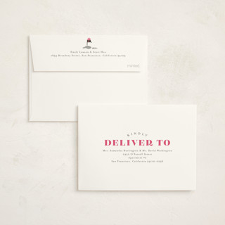 This is a flamingo petite holiday cards with standard by Jackie Crawford called new home holiday house printing on signature in petite