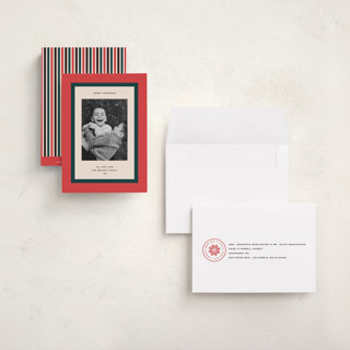 This is a candied apple petite holiday cards with standard by Annie Clark called classic wrap printing on signature in petite