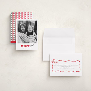 This is a holly petite holiday cards with standard by Carrie ONeal called festive-ish printing on recycled smooth signature in petite