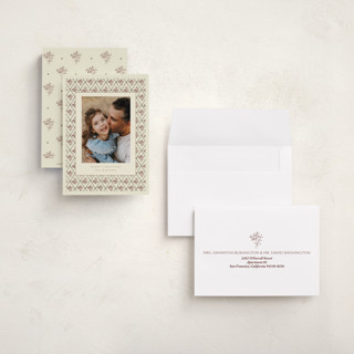 This is a holly berry petite holiday cards with standard by Bryanna Mehner called hollys' bouquet printing on recycled smooth signature in petite