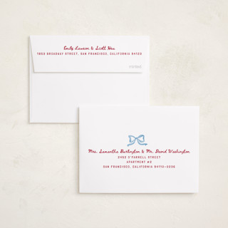 This is a bluebell petite holiday cards with standard by Cass Loh called watercolor ribbon frame printing on recycled smooth signature in petite