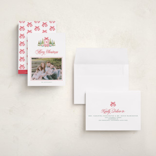 This is a wreath petite holiday cards with standard by Petra Kern called crestendo printing on recycled smooth signature in petite