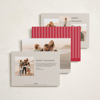 This is a eggnog petite holiday cards with standard by Amy Kross called wicker printing on recycled smooth signature in petite