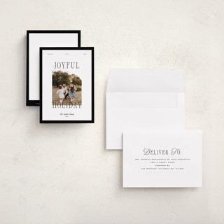 This is a coal petite holiday cards with standard by Blustery August called cranberry sauce printing on recycled smooth signature in petite