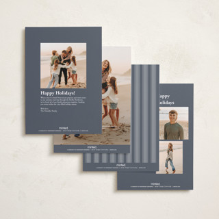 This is a night sky petite holiday cards with standard by Ekko Studio called elegant emblem printing on signature in petite