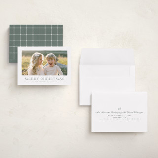 This is a fir petite holiday cards with standard by Wildfield Paper Co called winter daisy printing on recycled smooth signature in petite