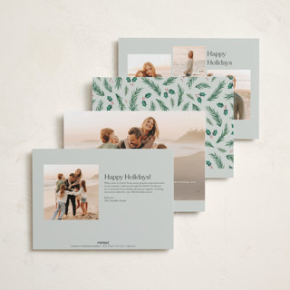 This is a sage petite holiday cards with standard by Hooray Creative called a married christmas printing on recycled smooth signature in petite